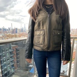 Faux Leather Utility Jacket